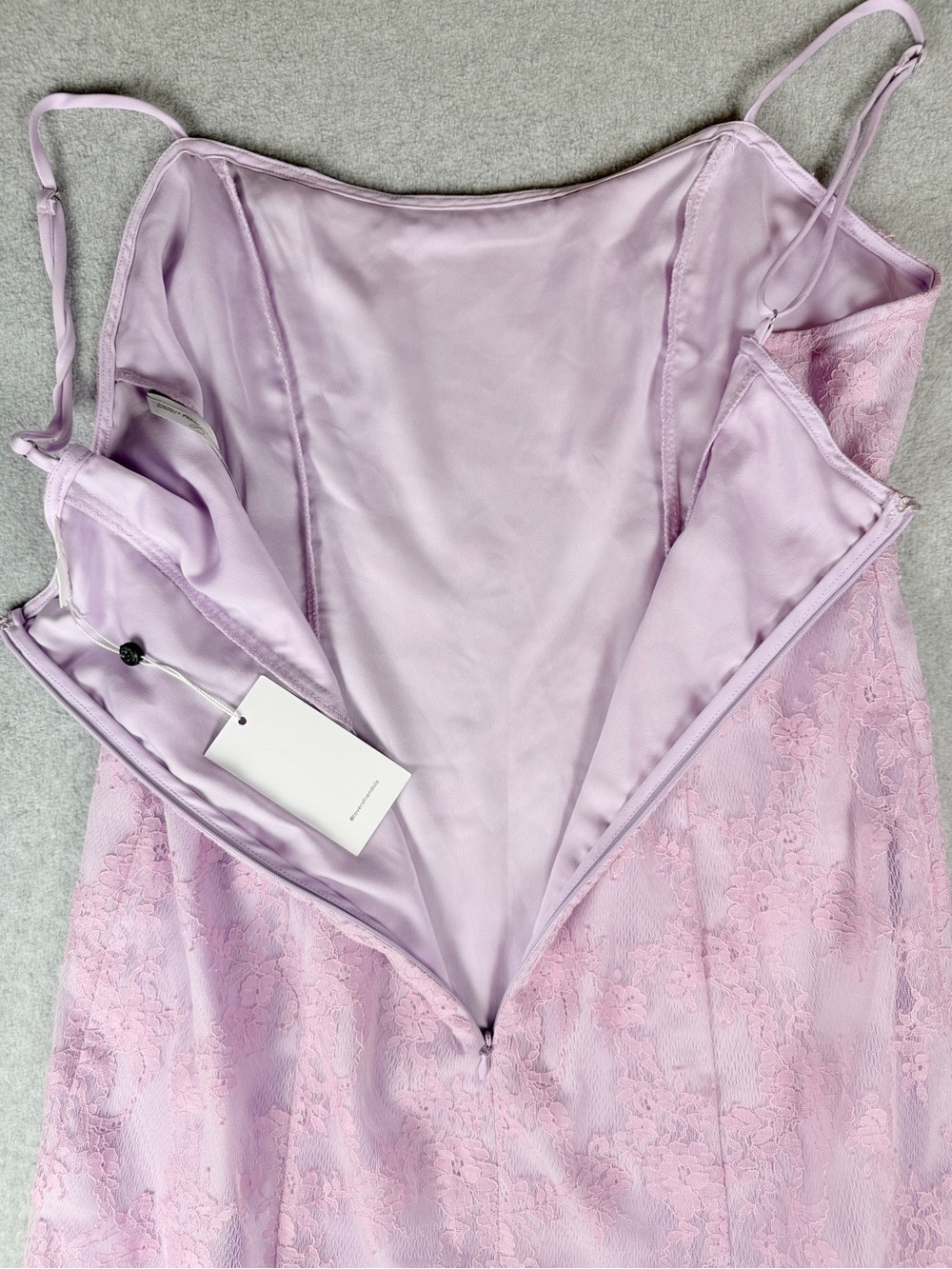 Lovers + Friends NWT Lilac Lace Feather-Trim Slip Dress Size XL - Picture 12 of 16